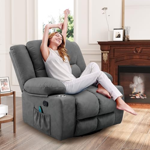 Oversized Power Lift Recliner Chair for Elderly with Massage, Dark Grey U371