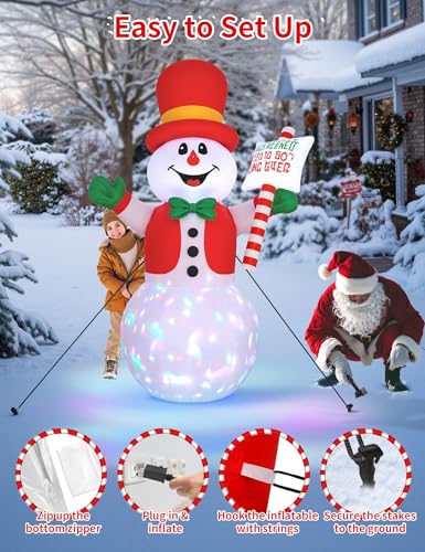 8FT LED-lit Inflatable Santa Claus Outdoor Christmas Decoration O93080