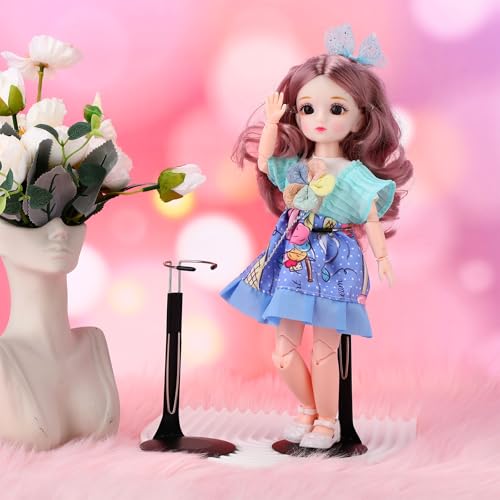 24 Pcs Adjustable Doll Stands for 8"-12" Action Figures (White, Silver) K3185