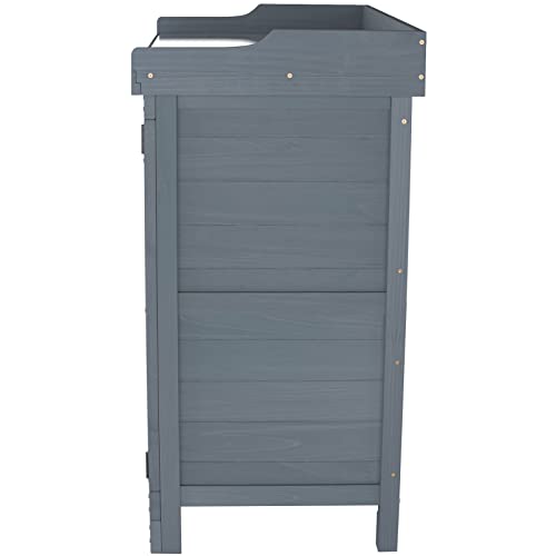 Outdoor Wooden Storage Cabinet with Potting Bench, Natural F921