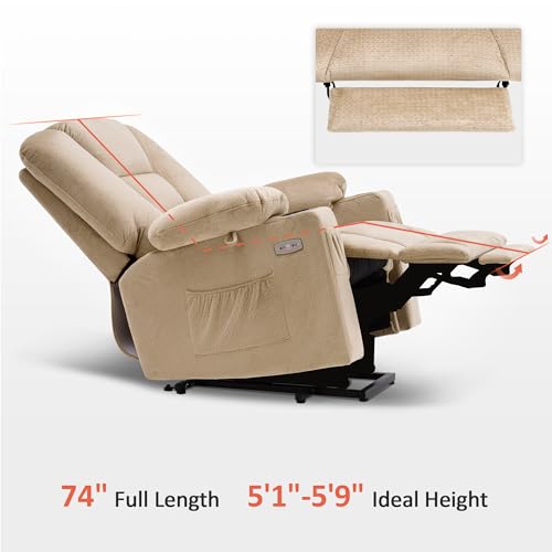 MCombo Small Power Lift Recliner Chair with Massage and Heat, Brown N356790