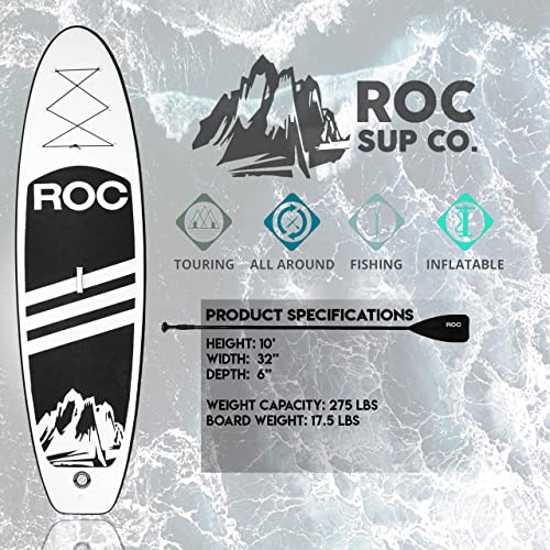 Roc Inflatable Stand Up Paddle Board with Premium Accessories, Wide Non-Slip Deck A34223
