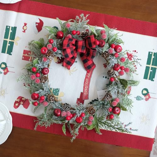 idyllic 4 PCS 12 Inch Christmas Wreath Set with Pine and Berries J67126