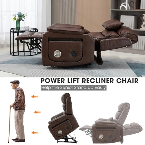 Power Lift Chair Recliner with Massage and Heat for Adults, Dual Motor H2507
