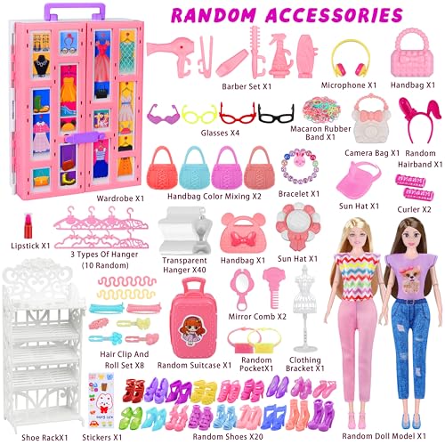342 Pcs Doll Clothes and Accessories Playset for Girls G903