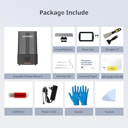 ANYCUBIC Photon Mono 4 Resin 3D Printer with 7'' 10K Mono LCD Screen J811