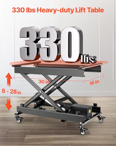 VEVOR Electric Lift Table 330 lbs Capacity, Height Adjustable, Black Y3219