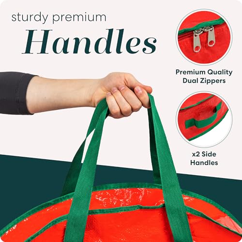 Handy Laundry Christmas Wreath Storage Bag - Durable Tarp with Zipper, 30" N271071