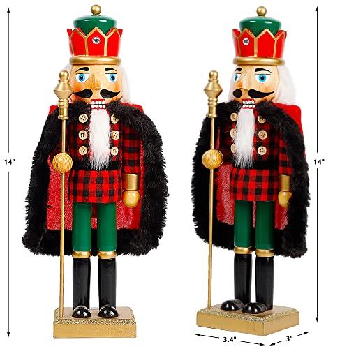 Joliyoou Christmas Nutcracker Figures 14 Inch Wooden Santa in Hawaii Decor C87534