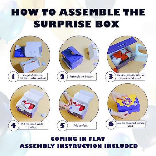 FETTIPOP Merry Christmas Exploding Confetti Gift Box, Pop Up Surprise, Prank Gift Wrapping Idea E58876