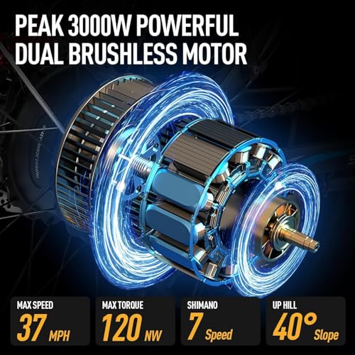Dual Motor Electric Bike 3000W 23AH for Adults UL Certified L426