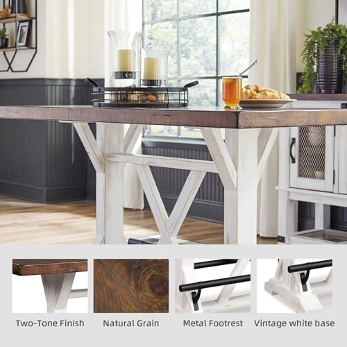 Signature Design by Ashley Valebeck Rustic Farmhouse 36" Counter Height Dining Table Y946