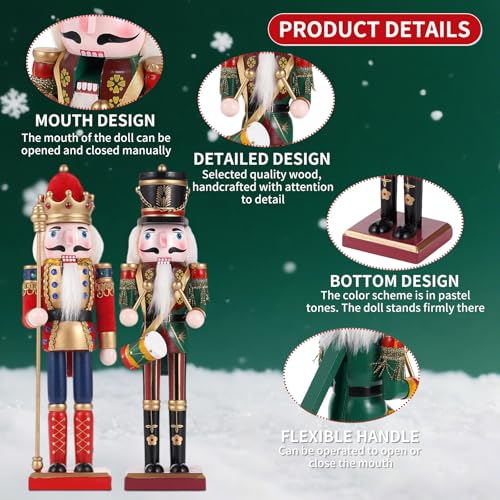 11.8 Inch Wooden Nutcracker Christmas Decor T403