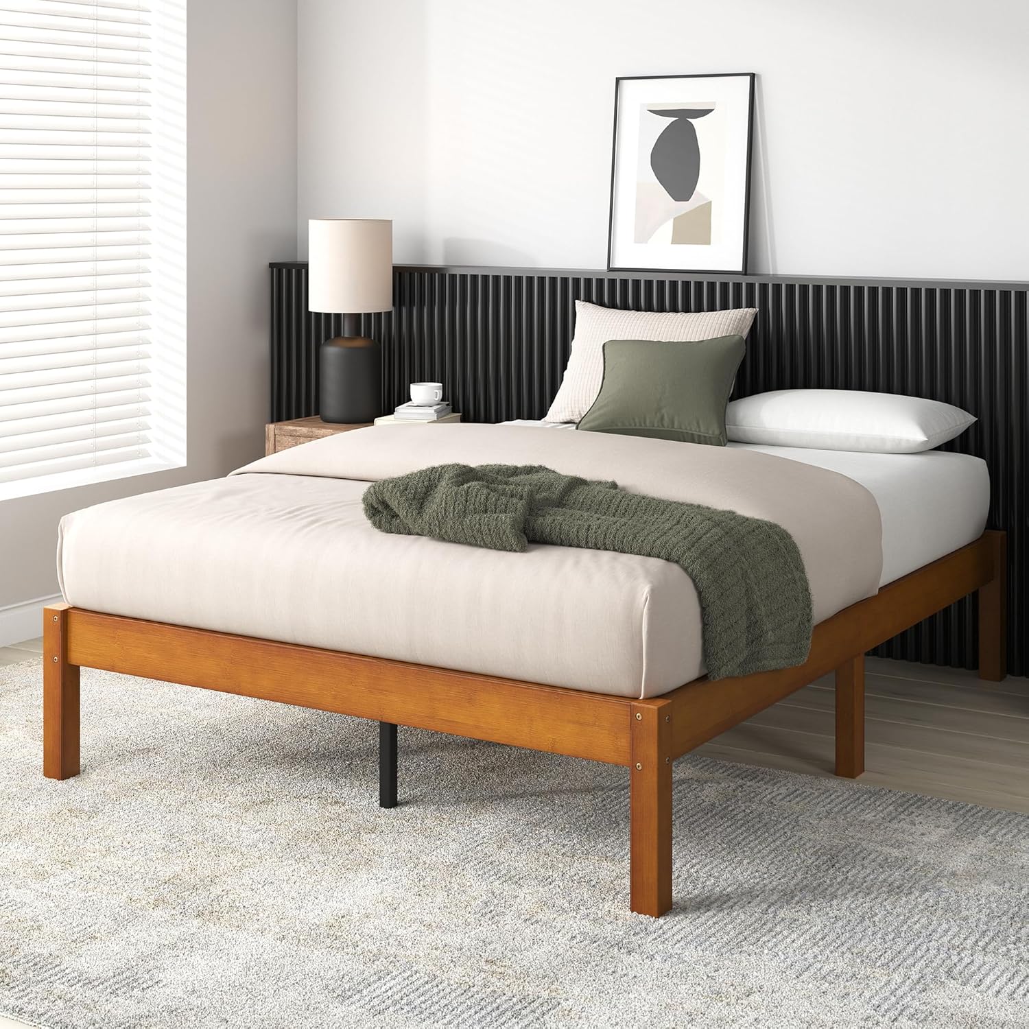 Zinus Ellie 14 Inch Bamboo Platform Bed Frame, Full M96471