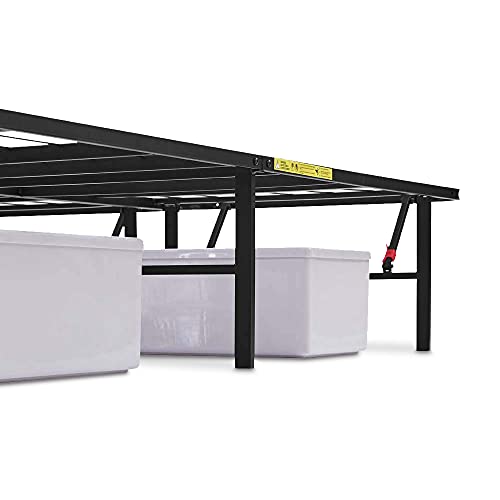 Amazon Basics Foldable Metal Bed Frame with Storage, Full Size, Black A770