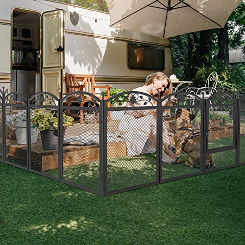 BingoPaw Dog Whelping Box Fence Metal Playpen with Waterproof Pad E92403