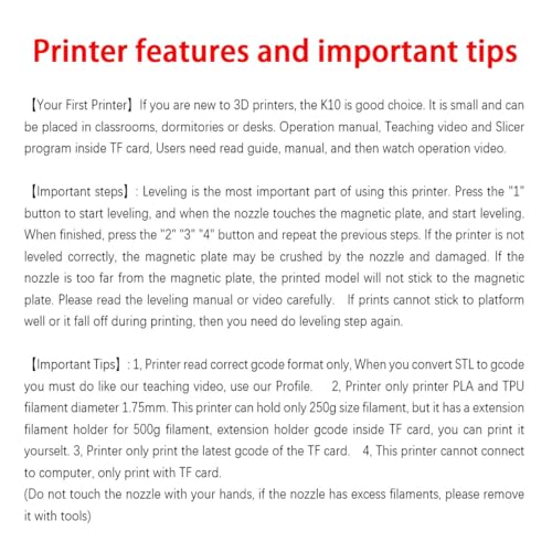 Mini 3D Printer for Beginners with 4 Colors PLA Filament, FDM DIY Machine U55530