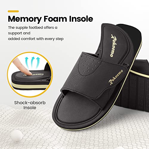 Men's Adjustable Athletic Slide Sandals with Memory Foam A521422
