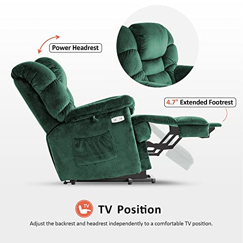 MCombo Triple Motor Power Lift Recliner Chair Sofa with Adjustable Headrest, Fabric, Brown T835565