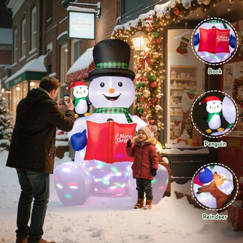Dawdix 15FT Inflatable Snowman with LED Lights for Yard Christmas Decor Z472