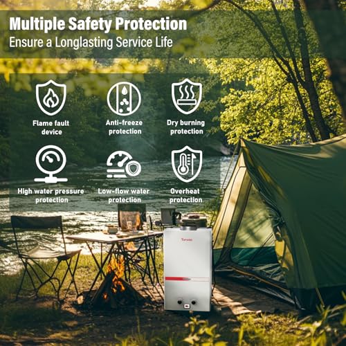 Propane Tankless Water Heater 10L Portable for Camping, RV Shower G99362