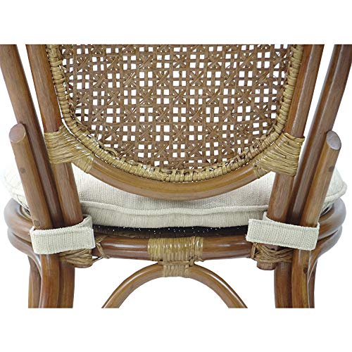 Set of 2 Denver Dining Wicker Side Chairs with Cream Cushion M137