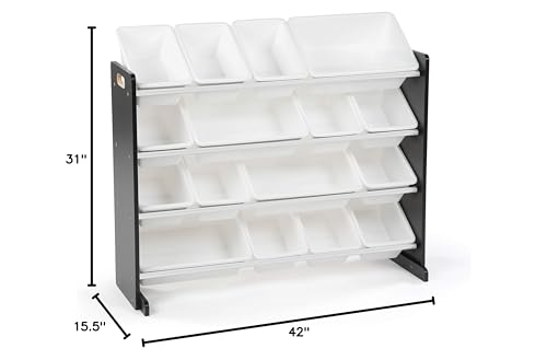 Humble Crew Supersized Toy Storage Organizer with 16 Removable Bins, Grey/White D772791