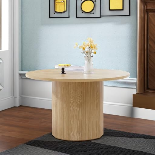 47 inch Round Dining Table with Storage Shelf (Walnut) N502088