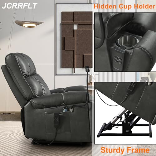 Power Lift Recliner Chair with Adjustable Phone Holder, Brown P520398