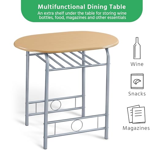 Yaheetech 3-Piece Dining Table Set with 2 Chairs, White X5971