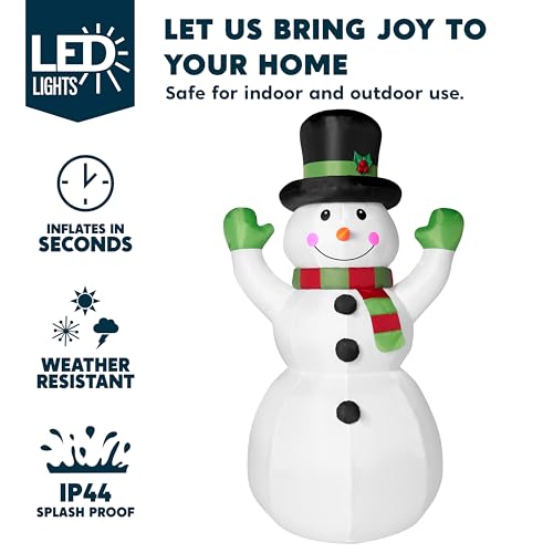 Joiedomi 6 FT Tall Christmas Inflatables Snowman with Built-in LEDs U780