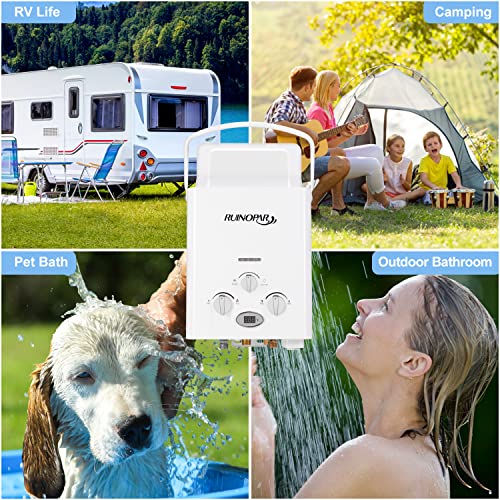 Portable Propane Tankless Water Heater 6L for RV Camping Boat Cabin Black S620171