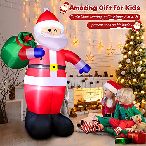 8 FT Christmas Inflatables Santa Claus with Gifts Bag, LED Light, Outdoor Decor F2174
