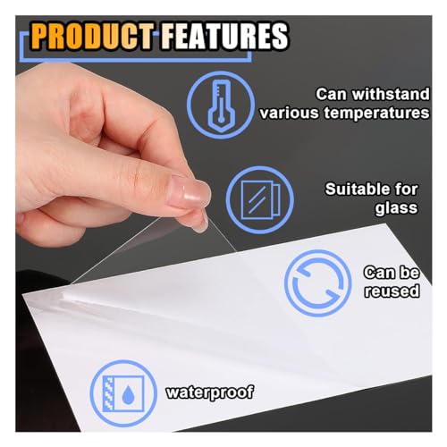 Car Windshield Sticker Decals with Squeegee, 6.3x6.3 Inch, 6 Sheets I336