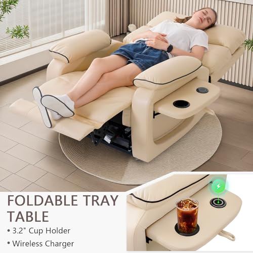 Dual Motor Power Lift Recliner Chair with Heat & Massage, Beige G98490