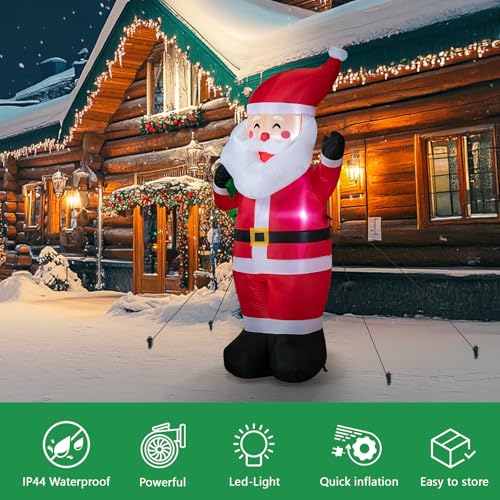 8FT LED-lit Inflatable Santa Claus Outdoor Christmas Decoration O93080