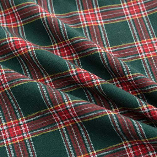 Pack of 2 Christmas Plaid Throw Pillow Covers Green 20x20 Inches U98072