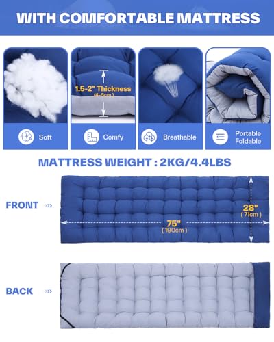 Sportneer Camping Cot for Adults with Mattress, Heavy Duty Folding Portable Bed R956