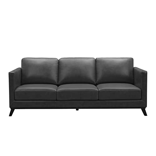 Abbyson Living Mid-Century Modern Top Grain Leather Sofa, Camel D57369