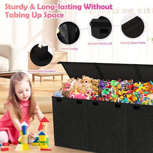 Extra Large Collapsible Toy Box with Lids, Gray P45959