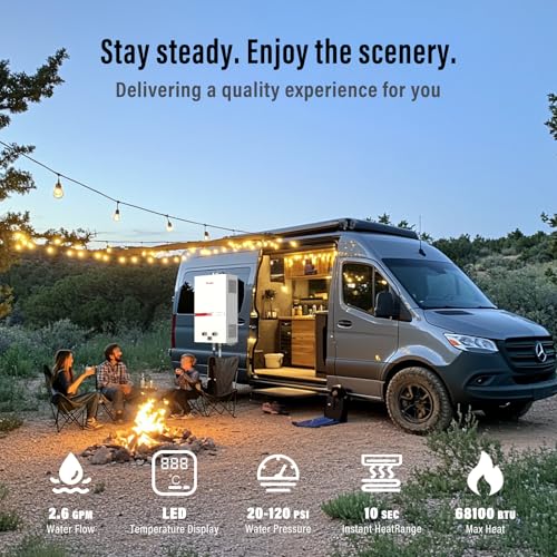 Propane Tankless Water Heater 10L Portable for Camping, RV Shower G99362