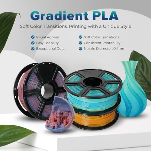 FLASHFORGE PLA Filament 1.75mm Burnt Titanium, Color Changeable 3D Printer Filament 1kg T433110