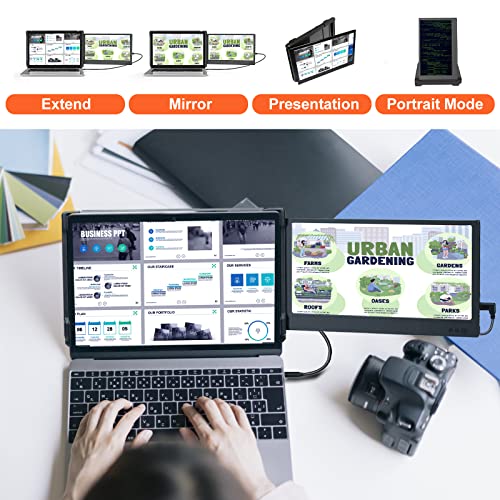 Laptop Screen Extender 15.6" Portable Monitor with 120% sRGB, FHD IPS & USB to HDMI Hub L477181
