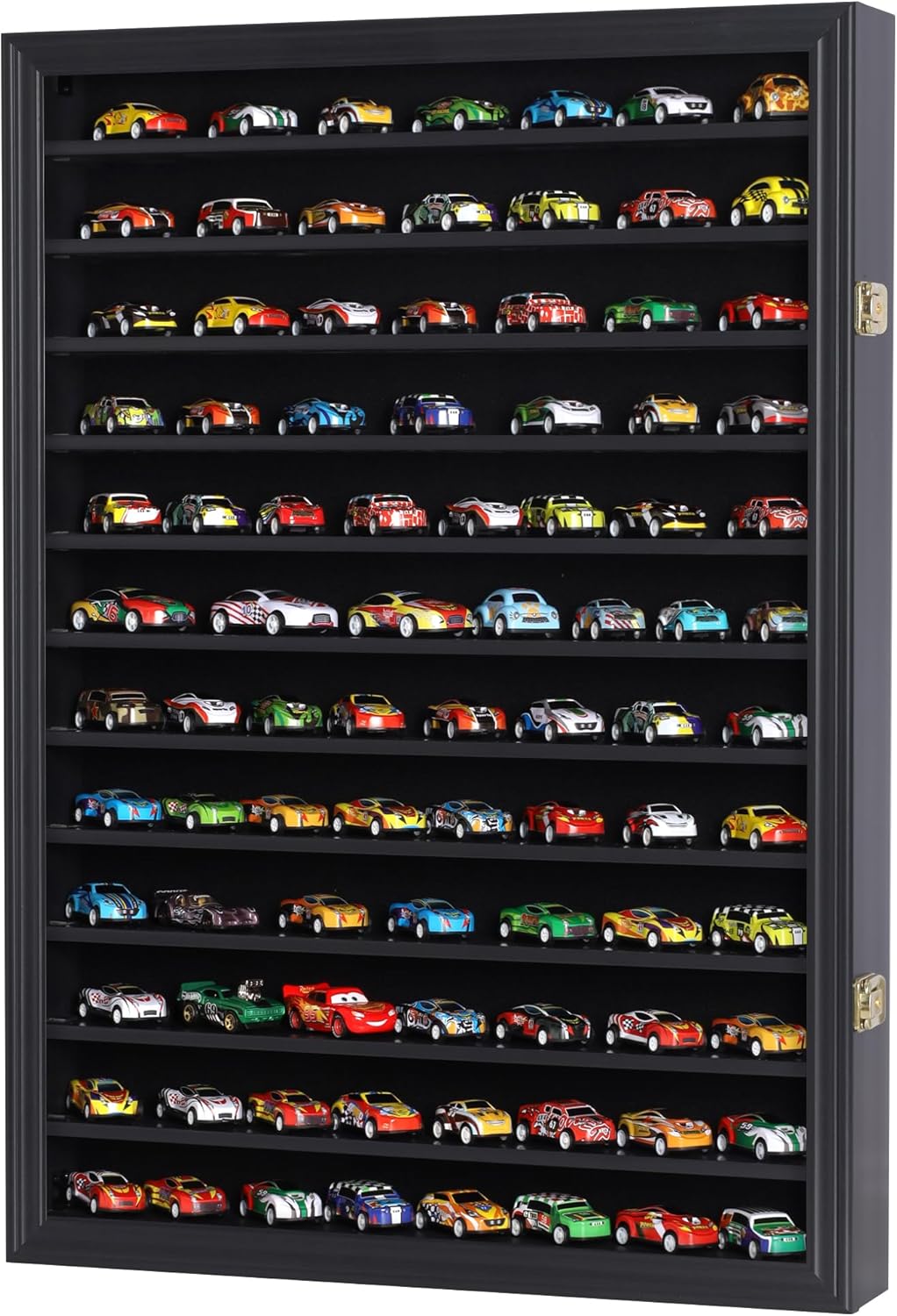 Matchbox Model Cars Display Case Cabinet UV Protection 1/64-1/43 Scale Black Finish Q742689