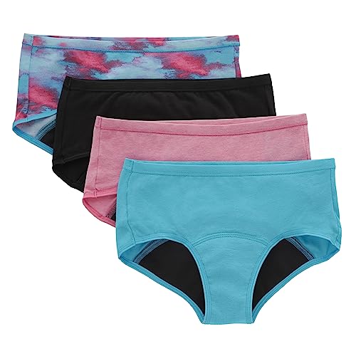 Hanes Girls' & Boys' Period Underwear Hipster Short, Multi-Pack Y24165