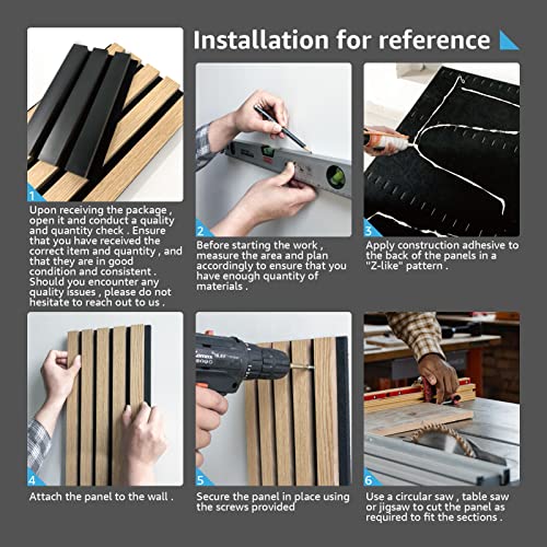 Art3d 4pcs 107 x 8in Slat Acoustic Panel, 3D Fluted Wood Finish, White Elm N490465
