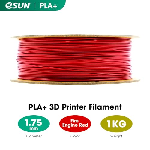 eSUN PLA+ Filament 1.75mm 3D Printer Filament, 1KG Spool, Fire Engine Red Q357