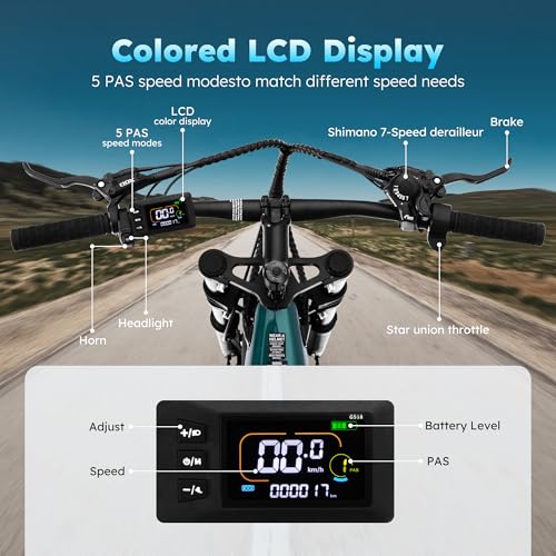 Electric Bike for Adults, 26"x4" Fat Tire, 1000W Peak Motor, 7 Speed V42725
