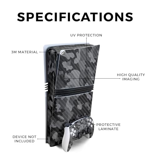 MightySkins Carbon Fiber Gaming Skin for PS5 Digital Edition Disc Drive - Black Camo S1804