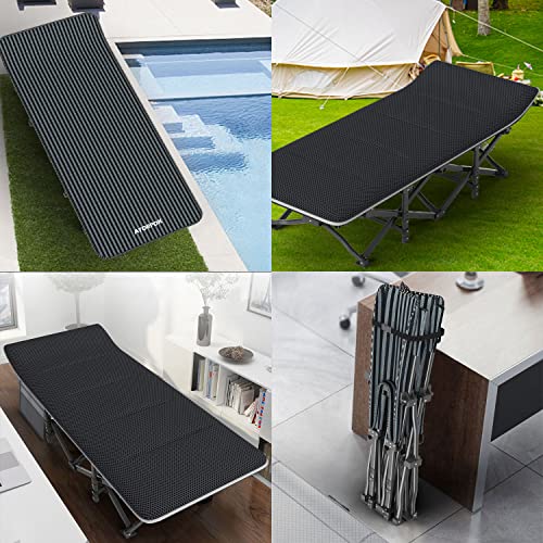 ATORPOK Camping Cot for Adults with Cushion, Folding Bed, Supports 450 lbs P68801